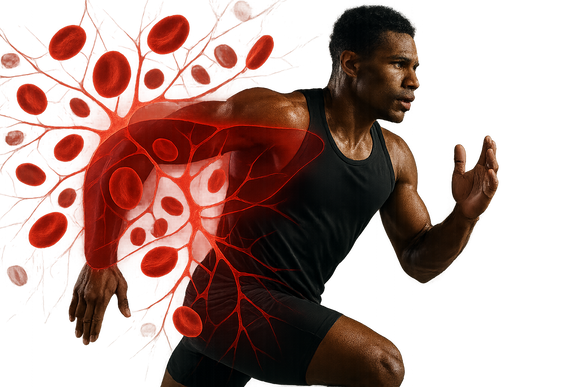 Athlete using bovine liver supplement to boost recovery, red blood cell health, and endurance performance