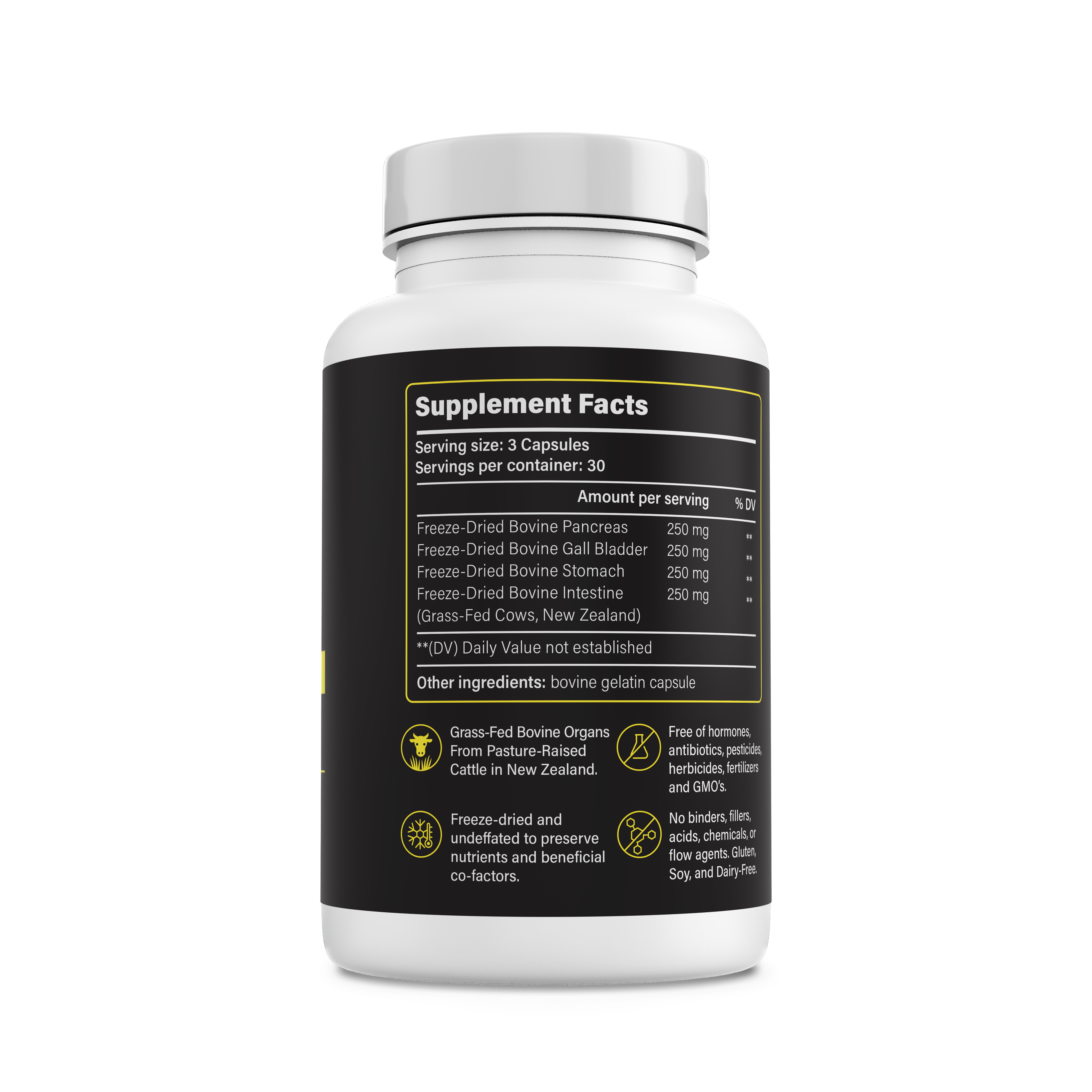 Freeze-dried bovine GI tract nutrients – lactobacillus, bifidobacterium, lipase, amylase, protease