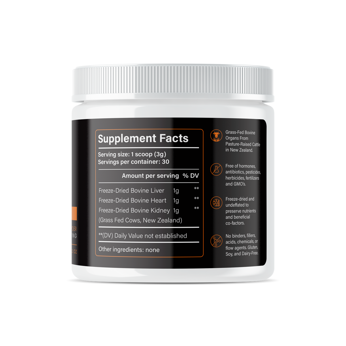 PrimalRx Grass-Fed Multi-Organ Powder – Liver, Heart & Kidney