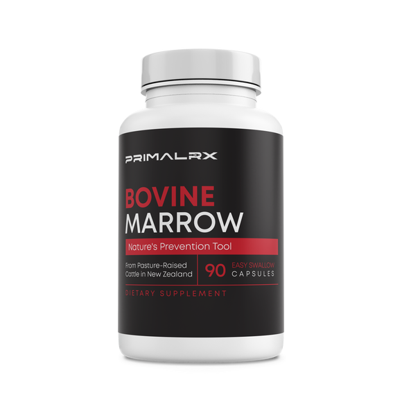 PrimalRx Grass-Fed Bovine Marrow Capsules – freeze-dried bone marrow supplement with vitamin K2, CLA, and collagen