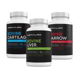 PrimalRx Grass-Fed Organ Trio – liver, cartilage, and marrow supplement bundle