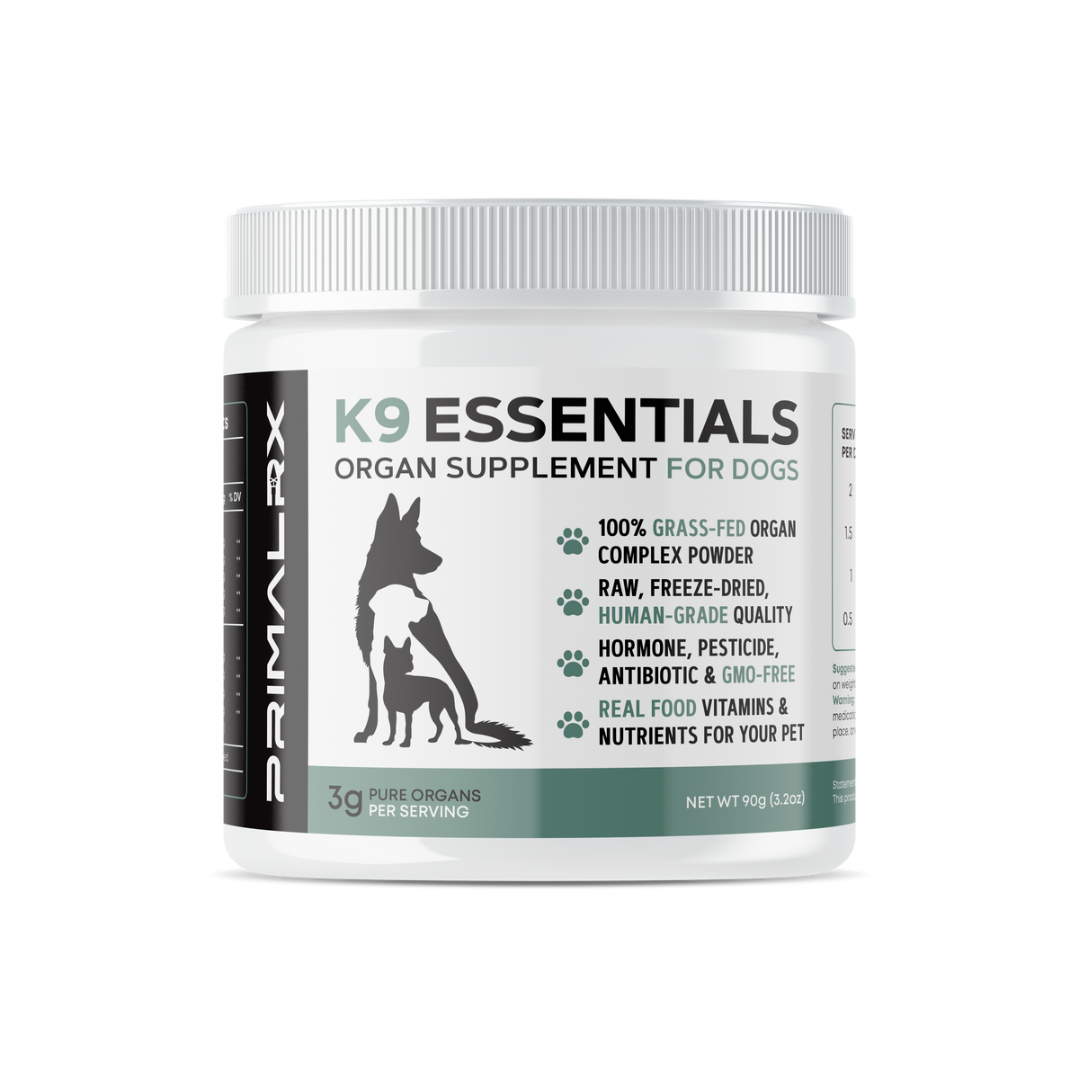 PrimalRx K9 Essentials – 9-Organ Dog Superfood Powder