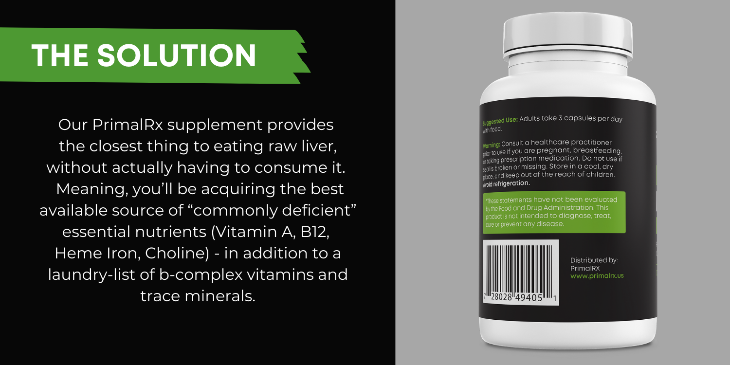 Grass-fed beef liver capsules rich in natural B12 and iron - the solution
