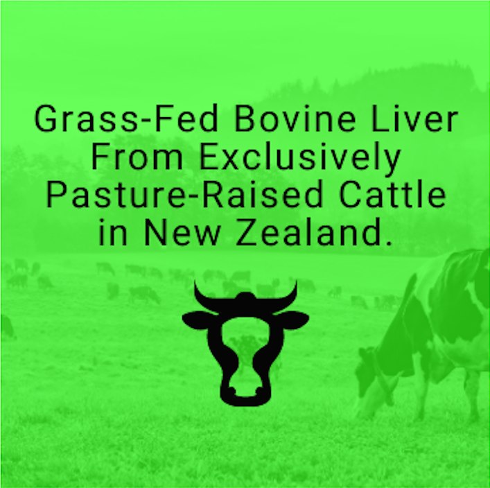 PrimalRx Grass-Fed Bovine Liver Capsules – natural source of vitamin A, B12, and heme iron