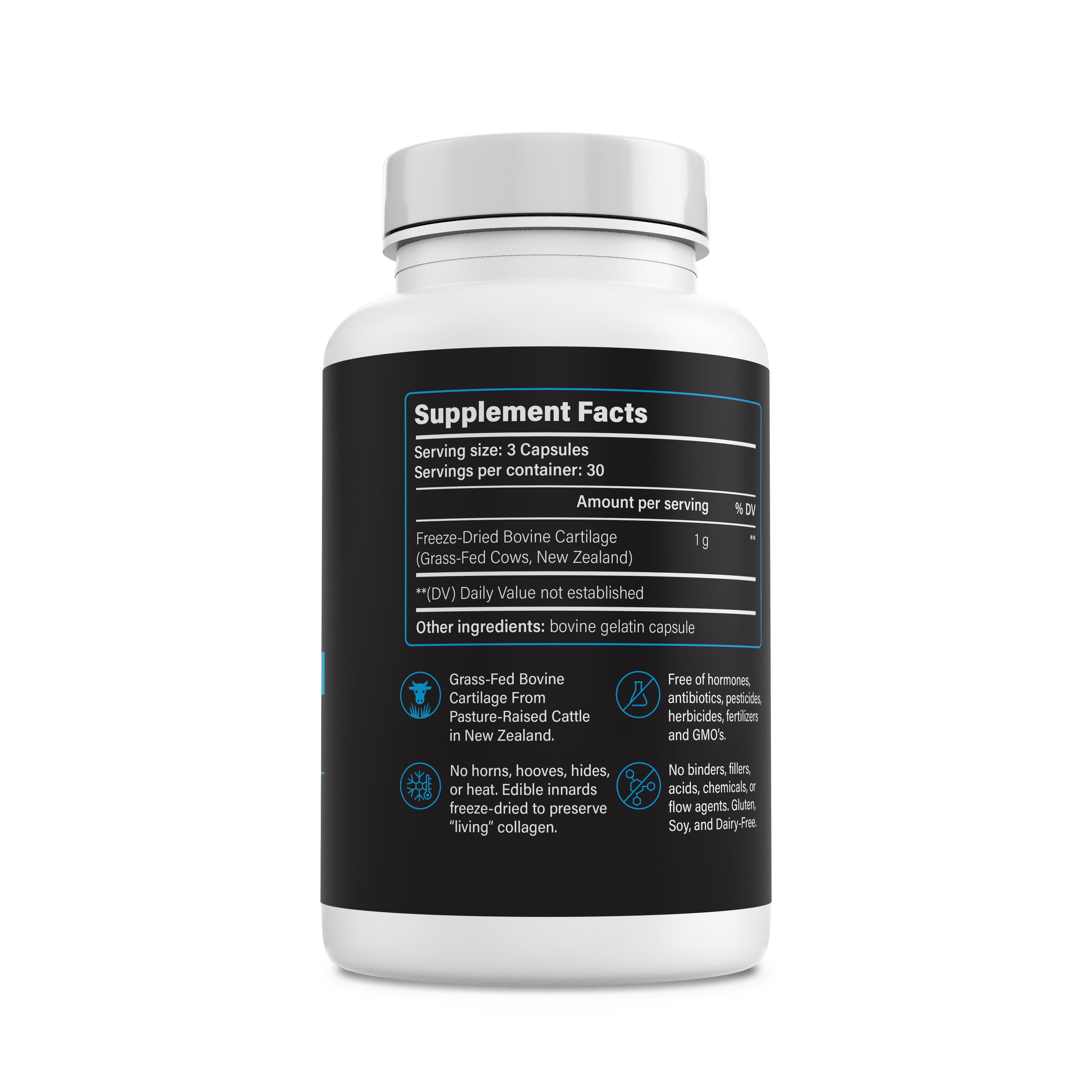 Freeze-dried bovine cartilage nutrients – type II collagen, hyaluronic acid, chondroitin sulfate