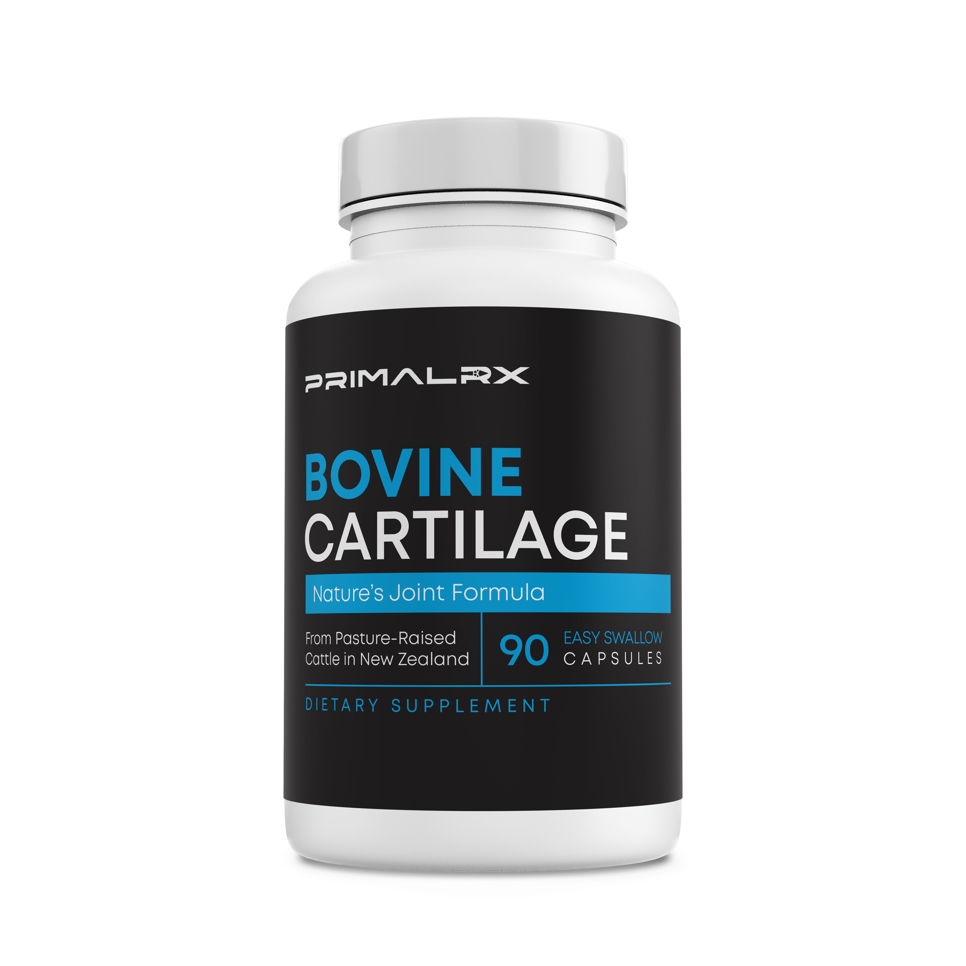 PrimalRx Grass-Fed Bovine Cartilage Capsules – joint support supplement with type II collagen, glucosamine, and chondroitin