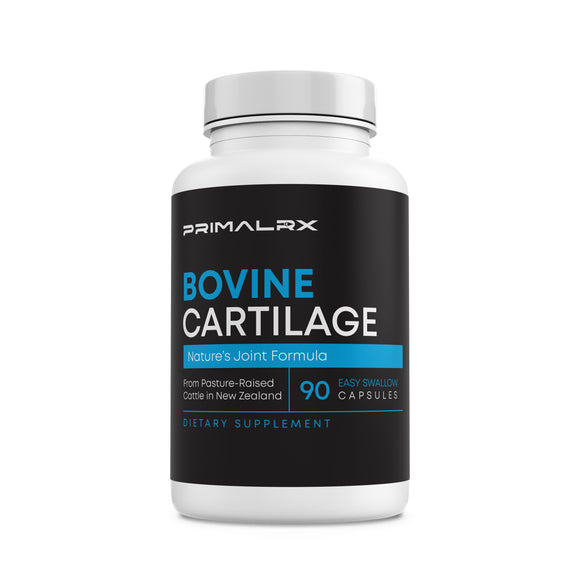 PrimalRx Grass-Fed Bovine Cartilage Capsules – joint support supplement with type II collagen, glucosamine, and chondroitin